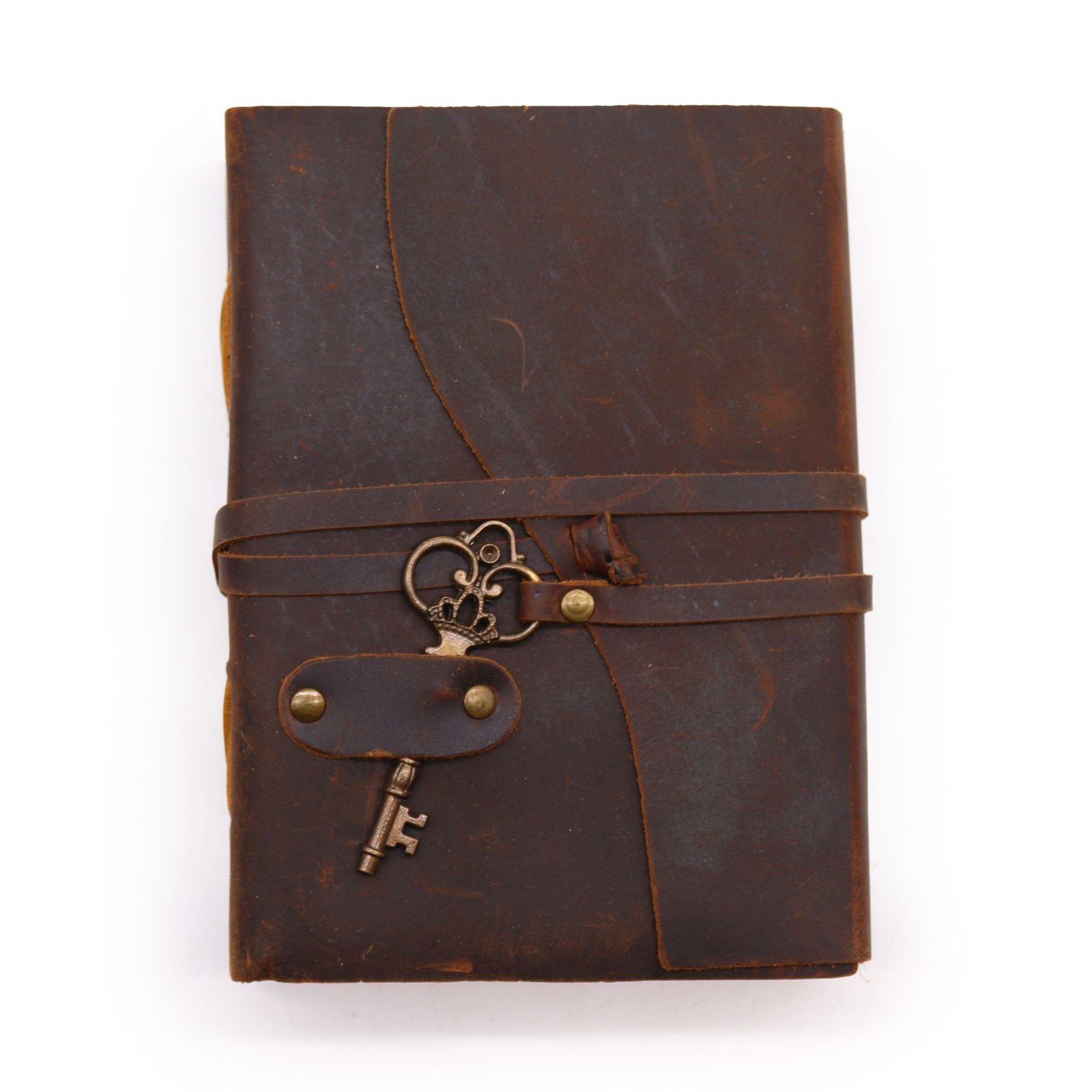 oiled leather journal with key Oiled Leather Journal with Key, 13 x 18cm