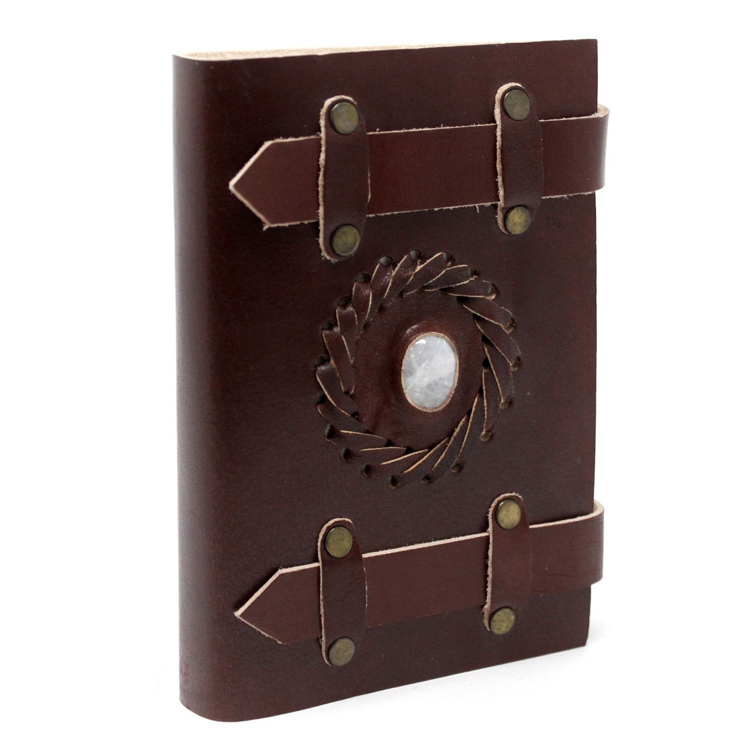 bG9jYWw6Ly9tZWRpYS9IUy8yRC82MFIzMEMxRzZNVjMyREhTLzg3MGVmNDg1LmpwZWc.jpg moonstone leather journal with straps Moonstone Leather Journal with Buckle Straps, 15 x 10cm