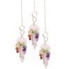 Rose Quartz chakra pendulum wrapped with seven chakra stones