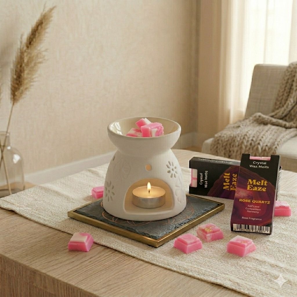 Rose Wax Melts 50g, Rose Quartz Love Crystal Melt view 8