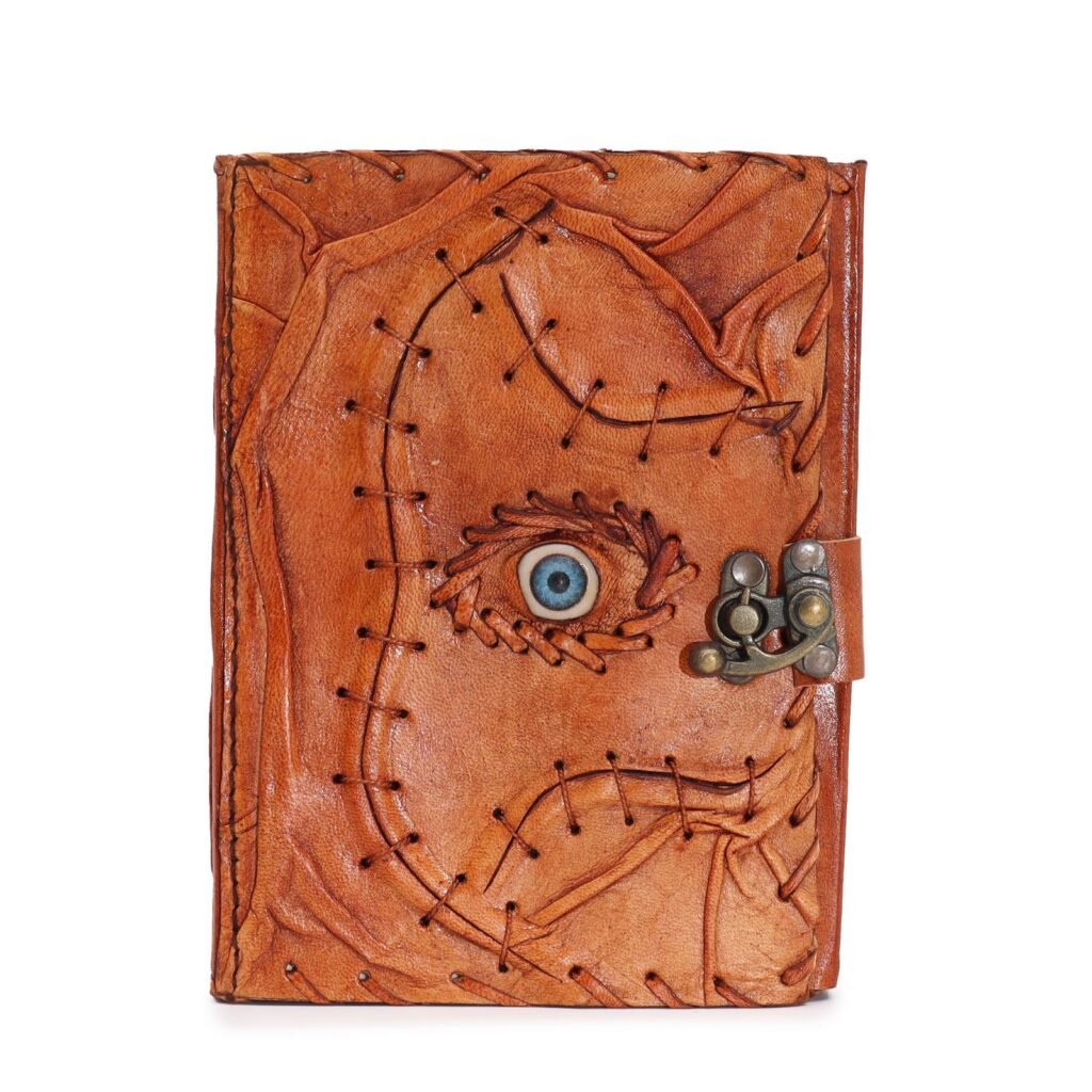 light brown evil eye leather journal Evil Eye Leather Journal Light Brown, 17 x 12.5cm