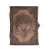 Lotus Mandala Leather Journal Antique Grey 17.5 x 12.5cm
