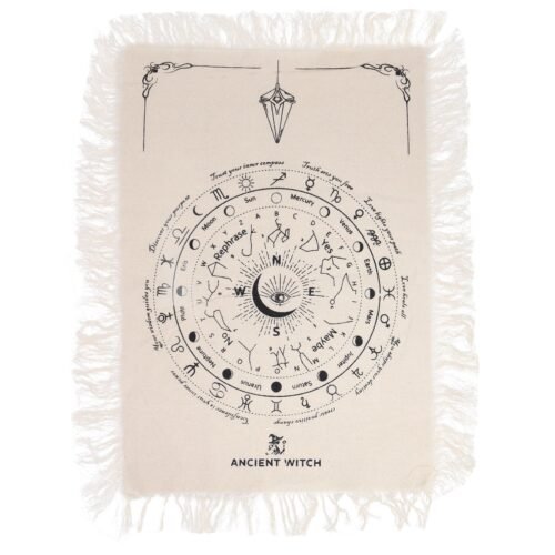 All Seeing Eye pendulum board cloth in Natural and Black