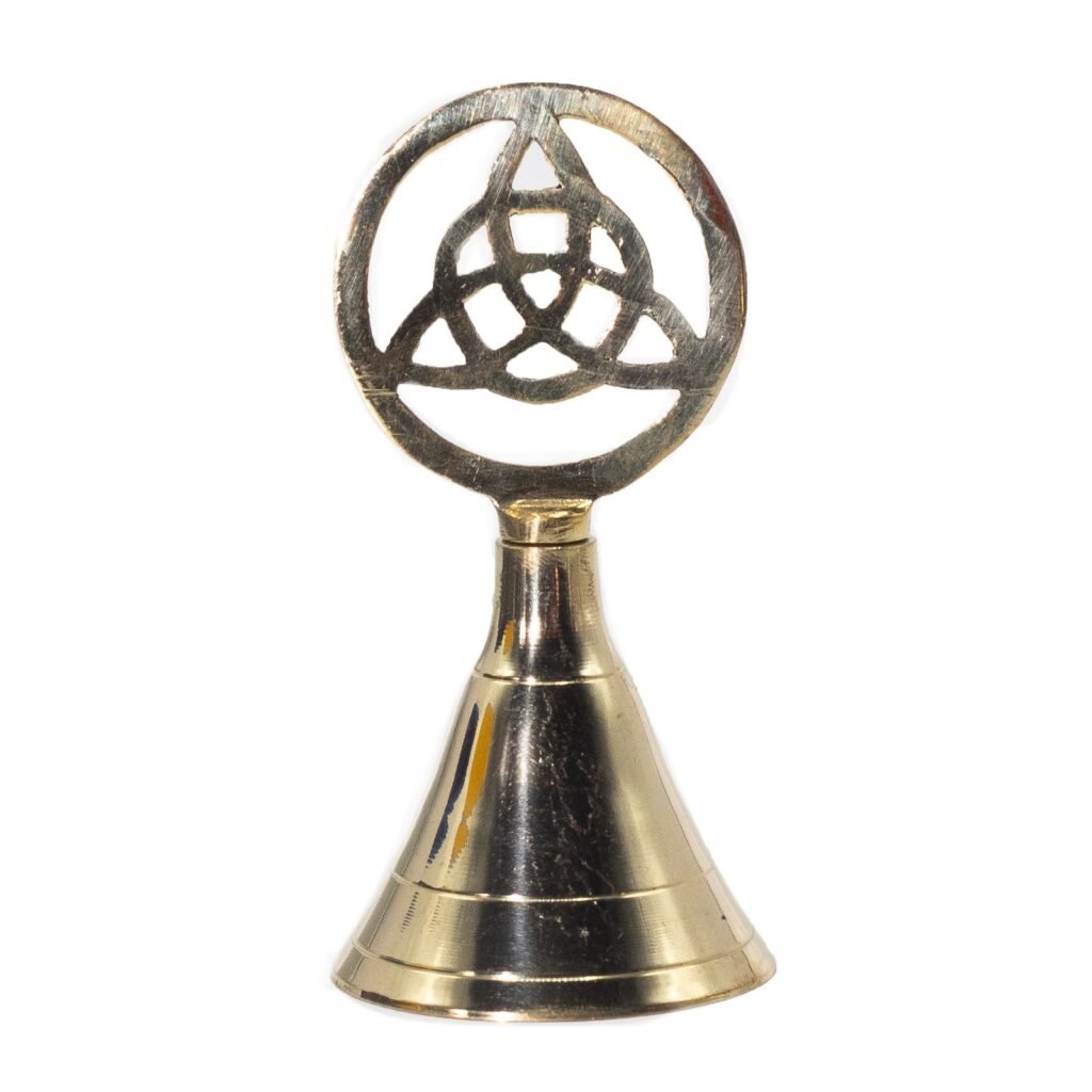Brass Witch Bell with Triquetra, 10.5cm Altar Bell