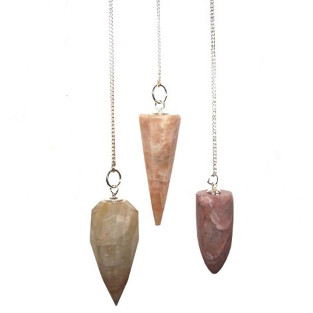 Moonstone crystal pendulum 4cm, assorted shapes