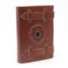black onyx leather journal with straps Black Onyx Leather Journal with Buckle Straps, 15 x 10cm