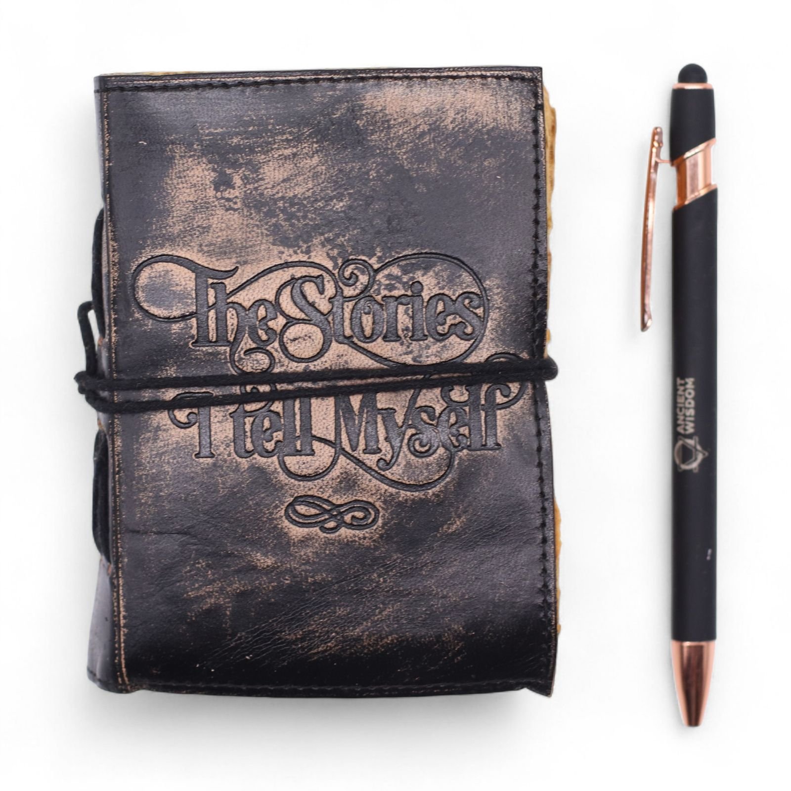 bG9jYWw6Ly9tZWRpYS9TSy9BRC82MFIzMEMxSjY0U0tBRFNLLzNmNjY4YmEwLmpwZw.jpg The Stories I Tell Myself Leather Notebook 12.7 x 8.9cm