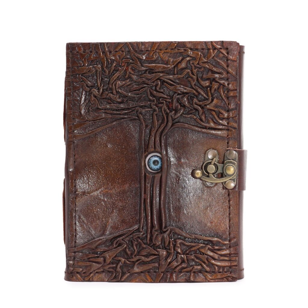 black evil eye leather journal Evil Eye Leather Journal Black, 17 x 12.5cm
