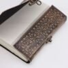 Lotus Mandala Leather Journal Antique Grey 17.5 x 12.5cm