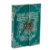 green leather journal Peace Leather Journal in Teal Green with Clasp, 18 x 13cm