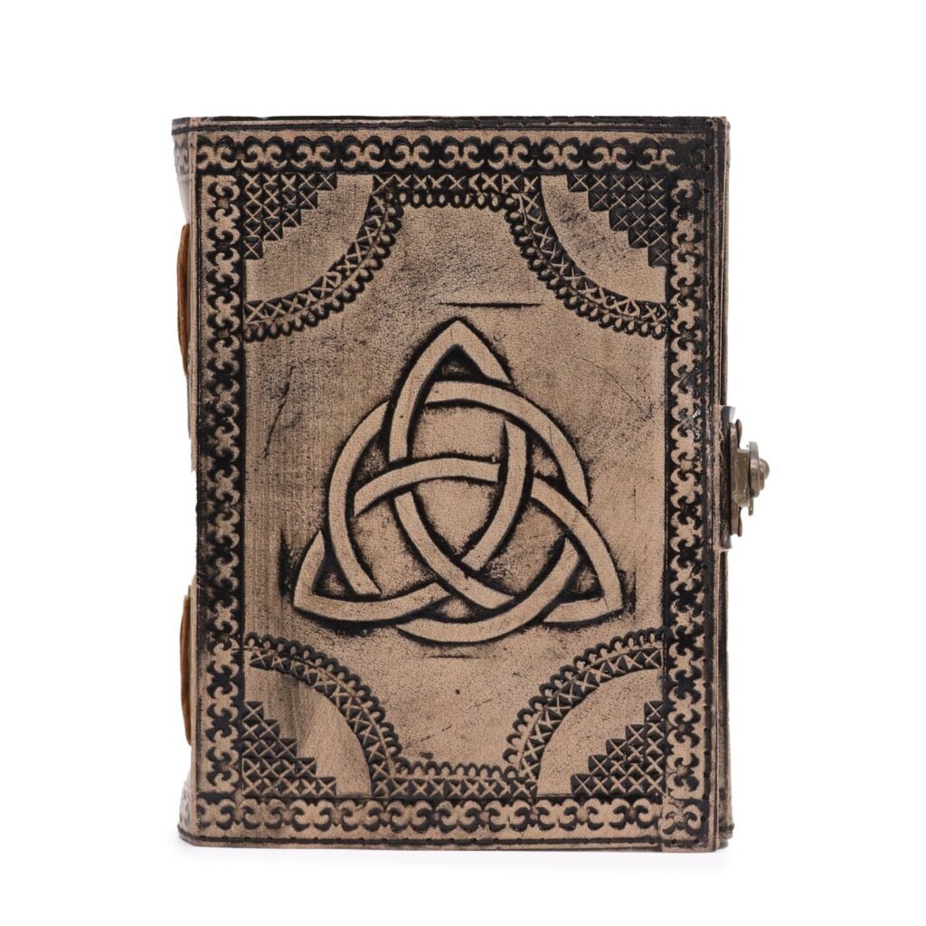 Triquetra Leather Journal Antique Grey 17.5 x 12.5cm