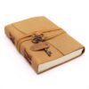 Tan Oiled Leather Journal with Key, 13 x 18cm view 5