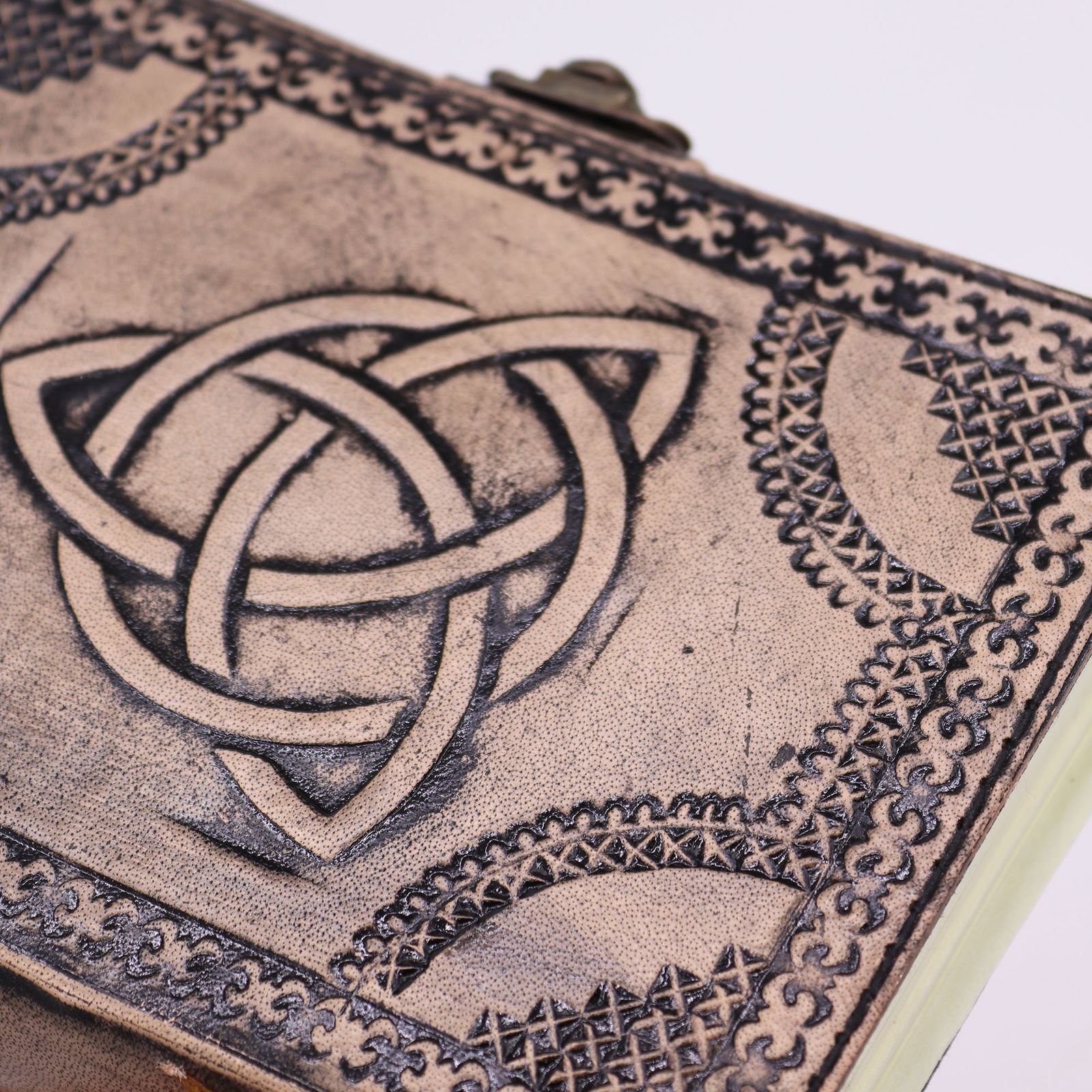 Triquetra Leather Journal Antique Grey 17.5 x 12.5cm
