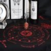 Mystic Moth pendulum board cloth in Black and Blood Red view 2