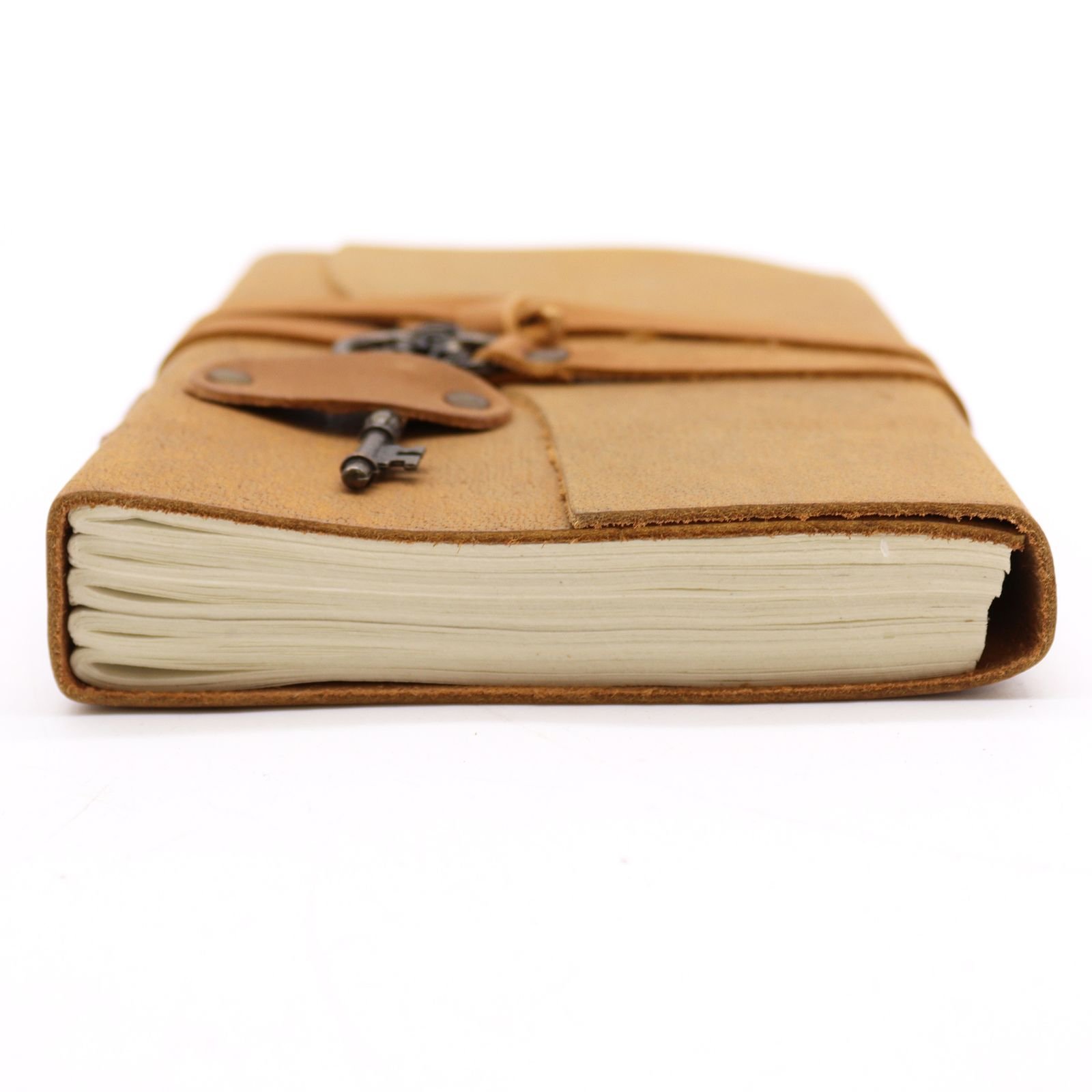 Tan Oiled Leather Journal with Key, 13 x 18cm view 4