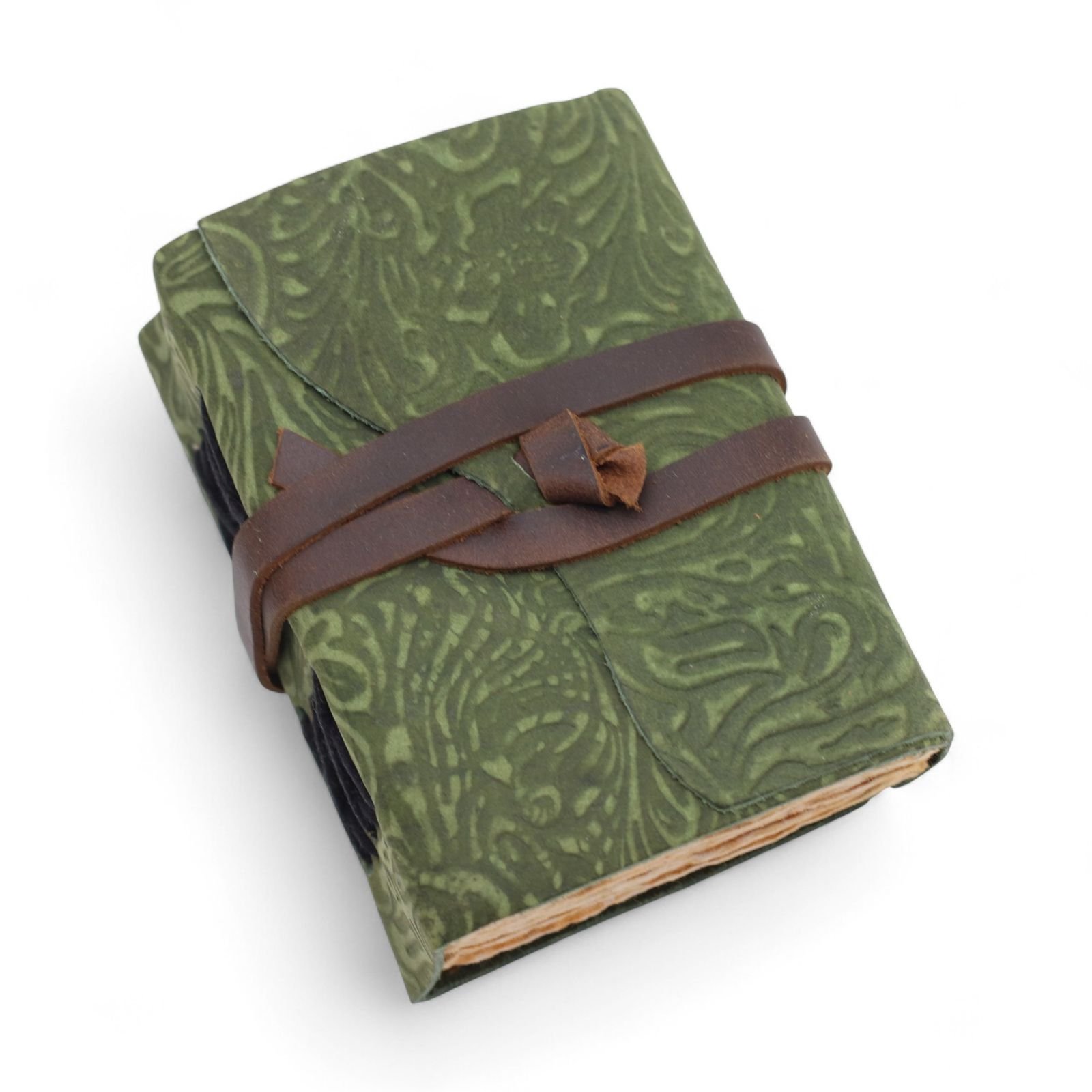 Green Maze Leather Notebook 12.7 x 8.9cm
