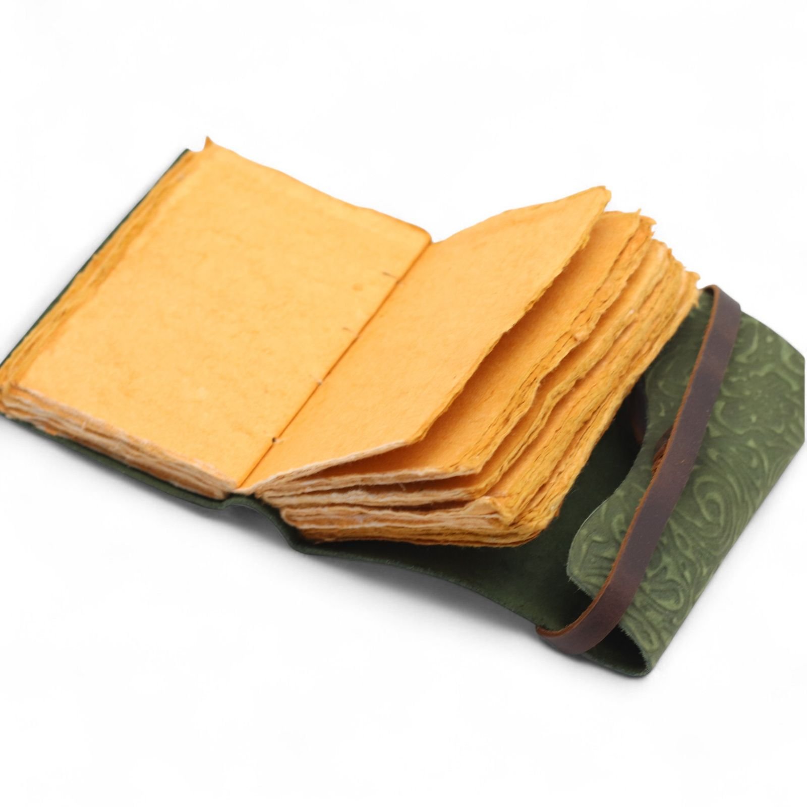 Green Maze Leather Notebook 12.7 x 8.9cm
