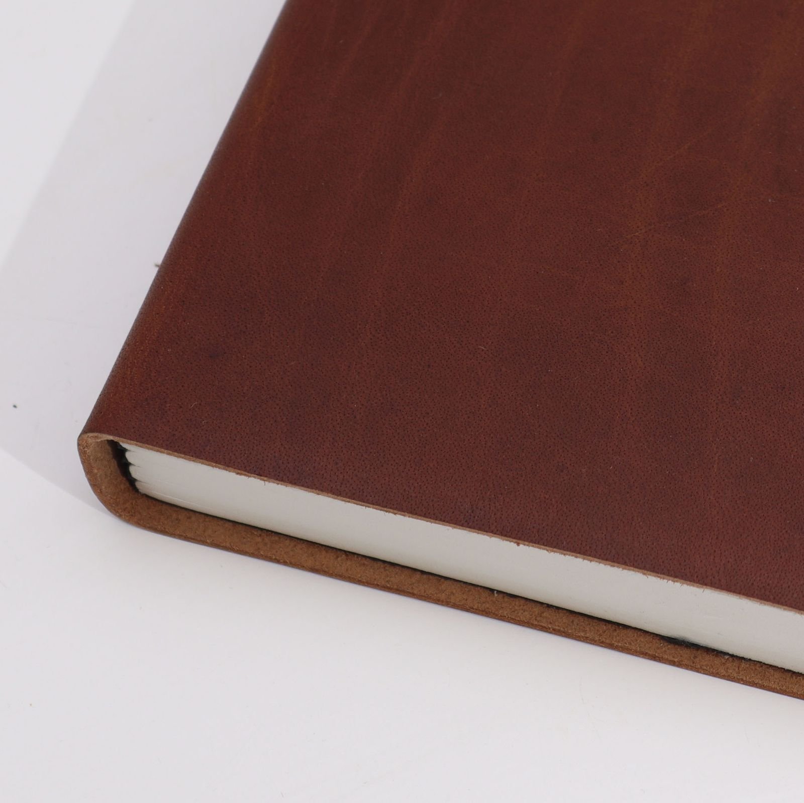 Dark Tan Leather Notebook Lined, 20 x 15cm view 3