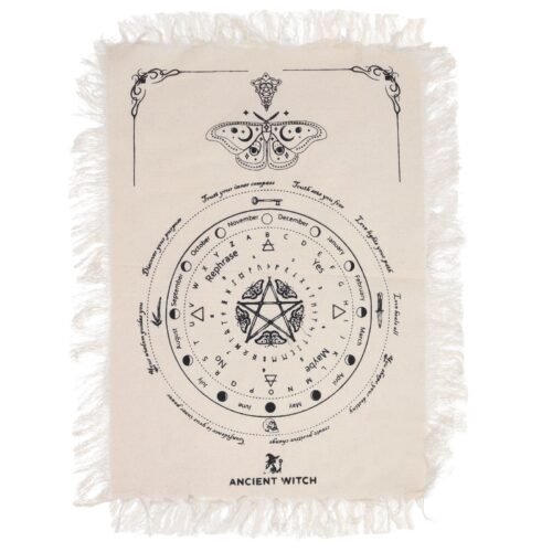 Mystic Moth pendulum board cloth in Natural and Black
