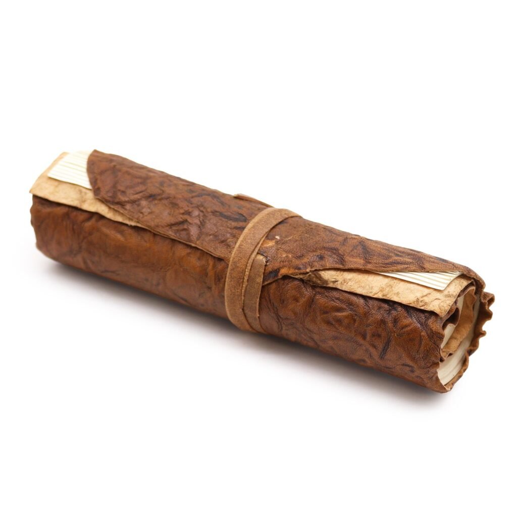 natural leather travel journal Rolled Leather Travel Journal Natural, 21 x 15cm