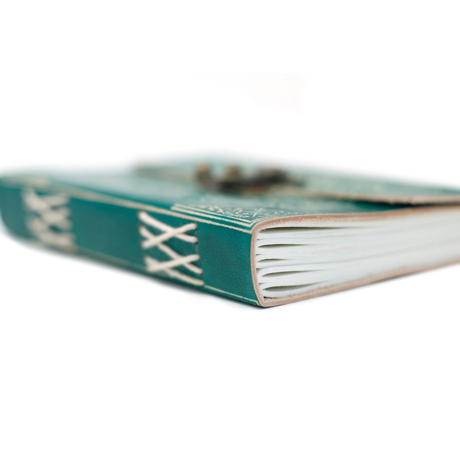 Peace Leather Journal in Teal Green with Clasp, 18 x 13cm view 7