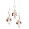 Clear Quartz chakra pendulum wrapped with seven chakra stones