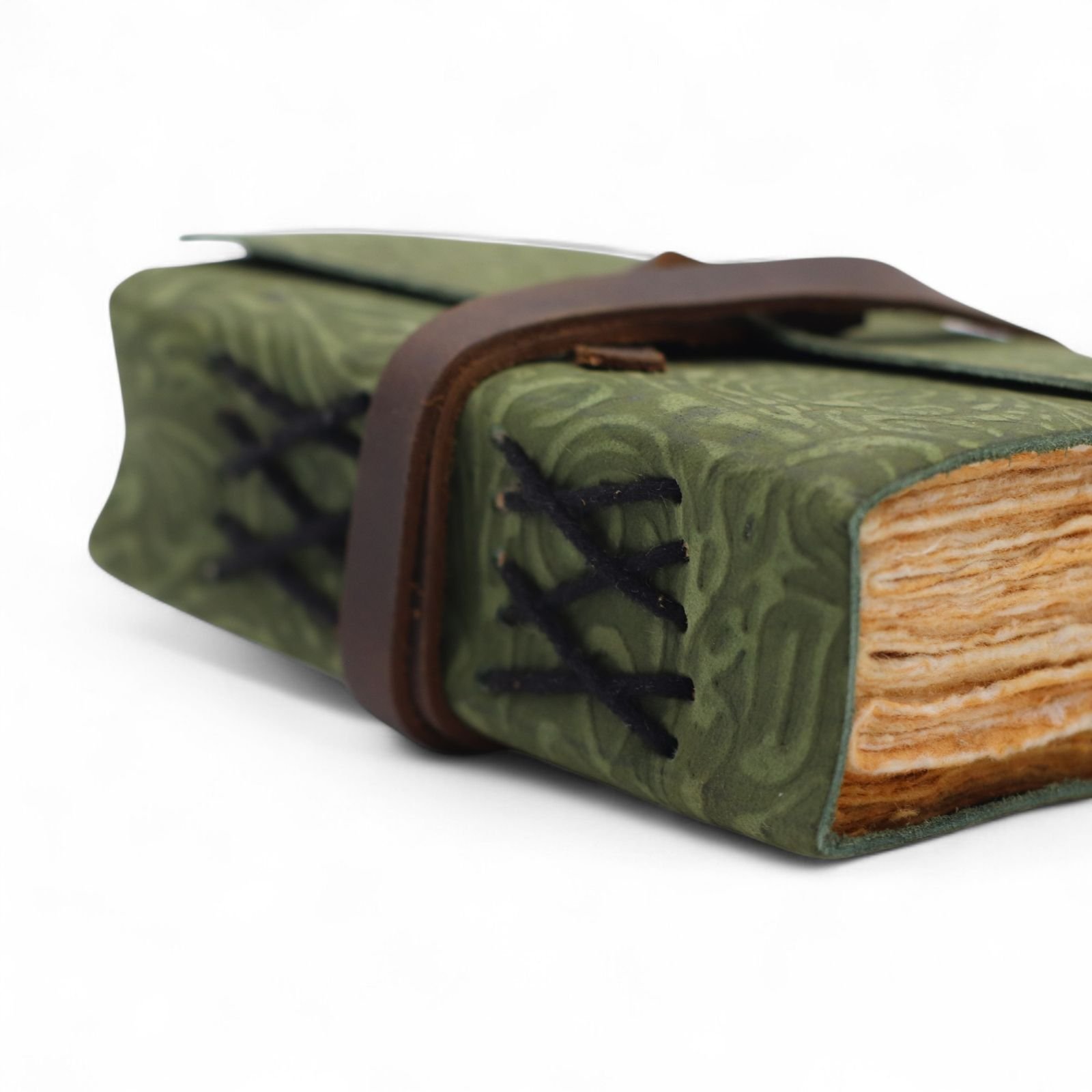 Green Maze Leather Notebook 12.7 x 8.9cm