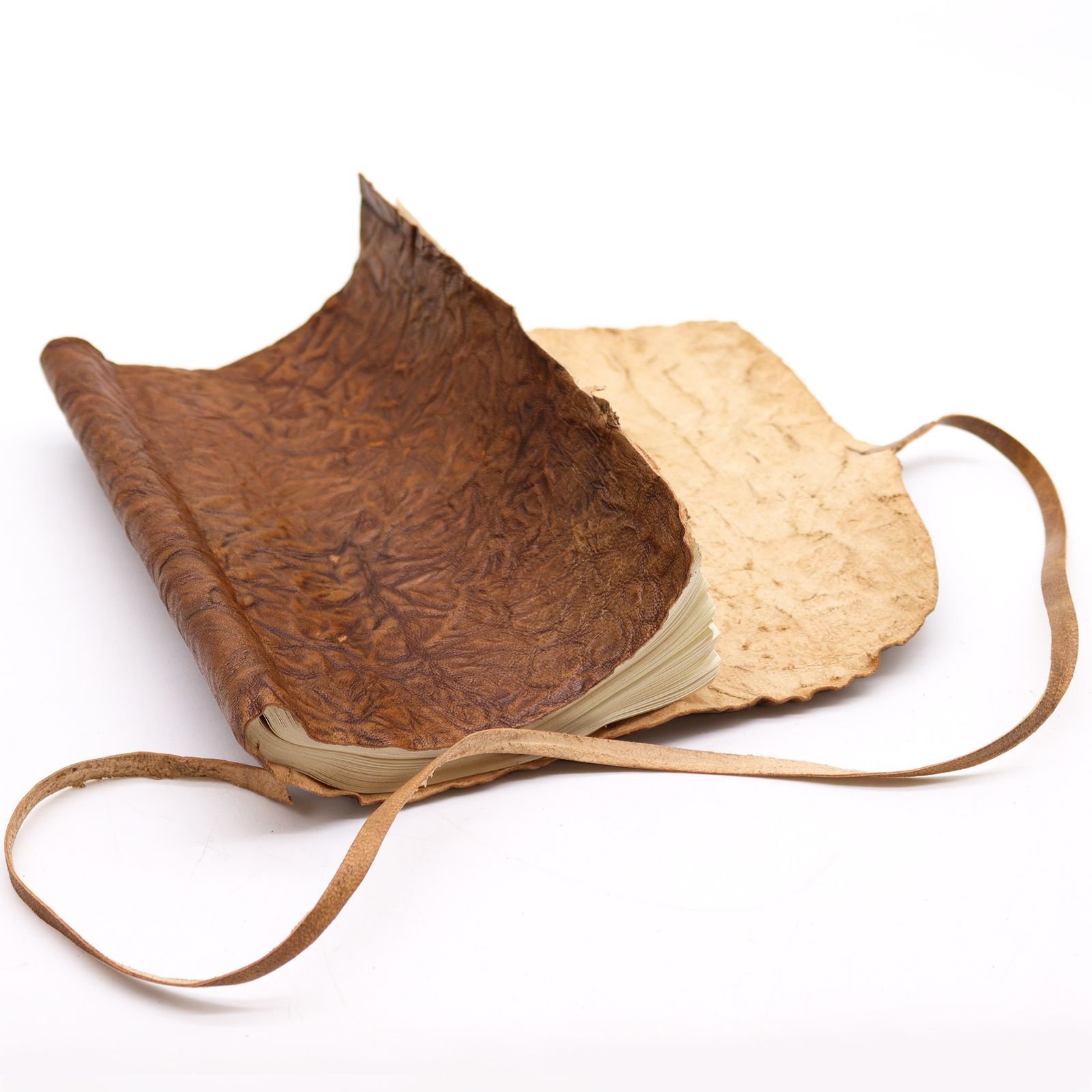 Rolled Leather Travel Journal Natural, 21 x 15cm view 3