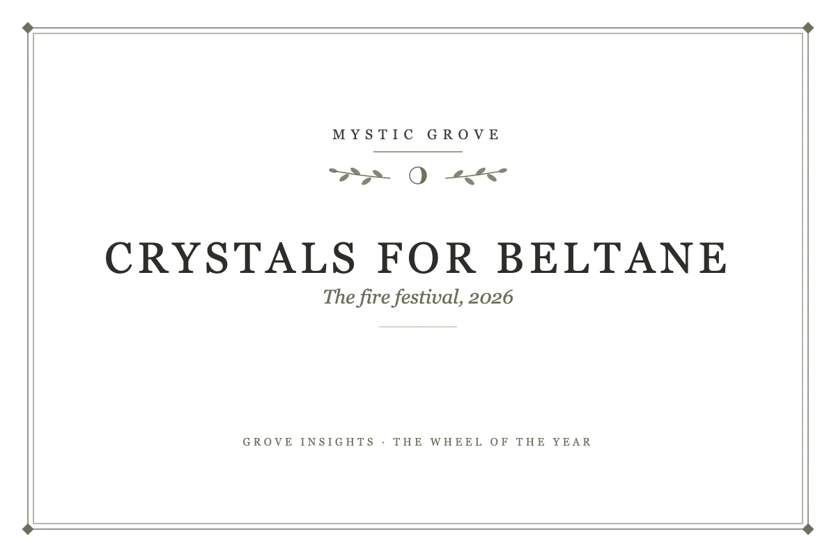 Best Crystals For Beltane 2026 title card from Mystic Grove