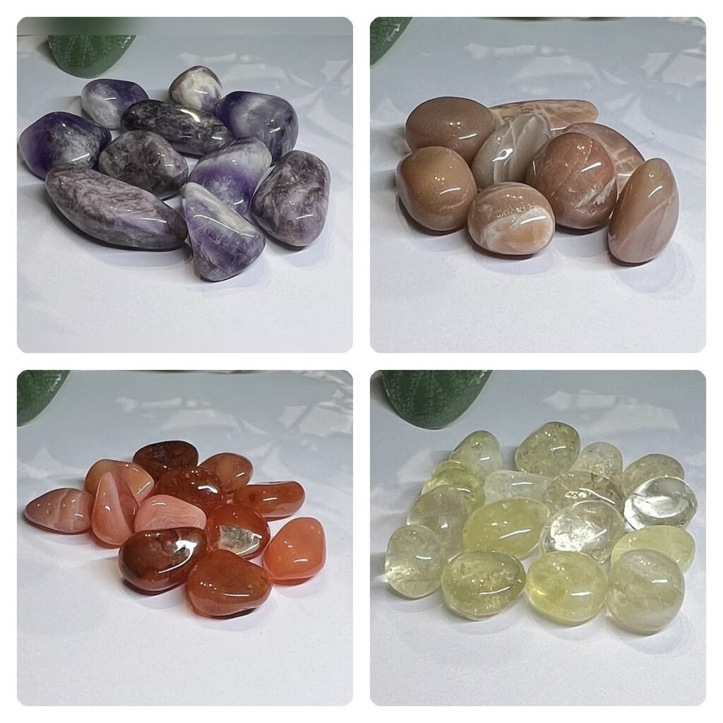 Home 2026 55 Birthstone tumblestones: amethyst, moonstone, carnelian and citrine