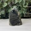 Black amethyst cut base geode B, sparkling dark druzy
