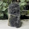 Black amethyst cut base geode C, sparkling dark druzy