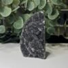 Black amethyst cut base geode D, sparkling dark druzy