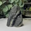 Black amethyst cut base geode E, sparkling dark druzy