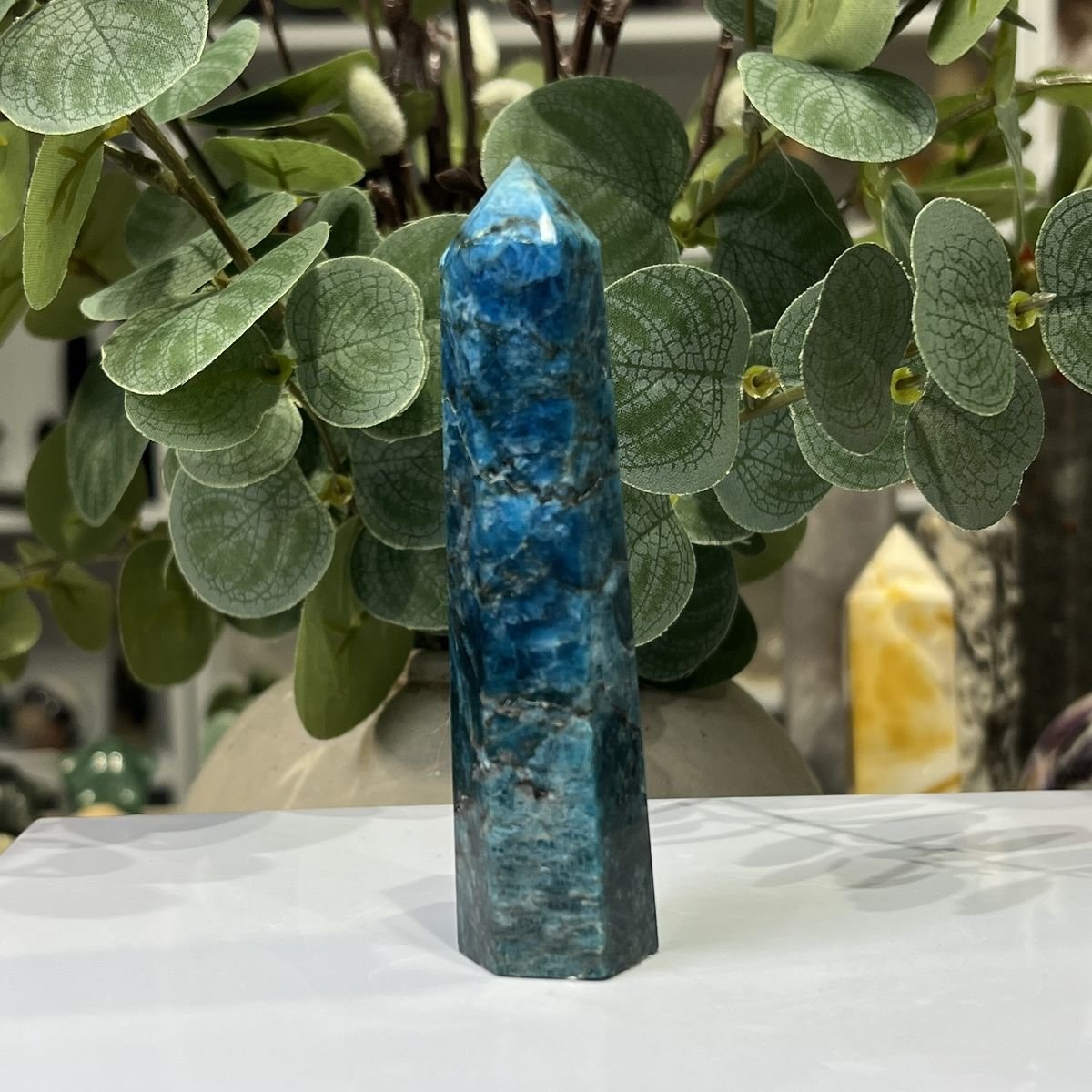 Blue apatite tower C, 11cm Blue apatite tower C, 11cm