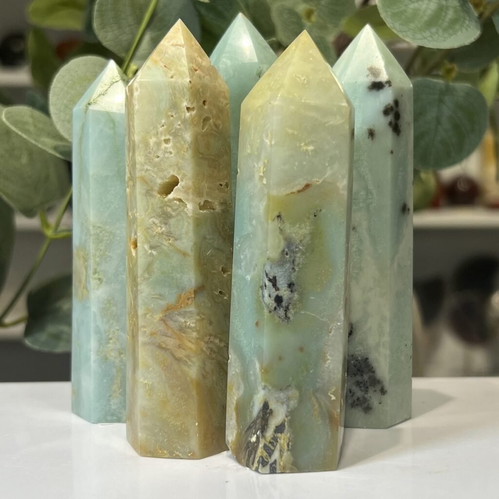 Home 2026 30 Caribbean calcite towers, a group of polished pieces together