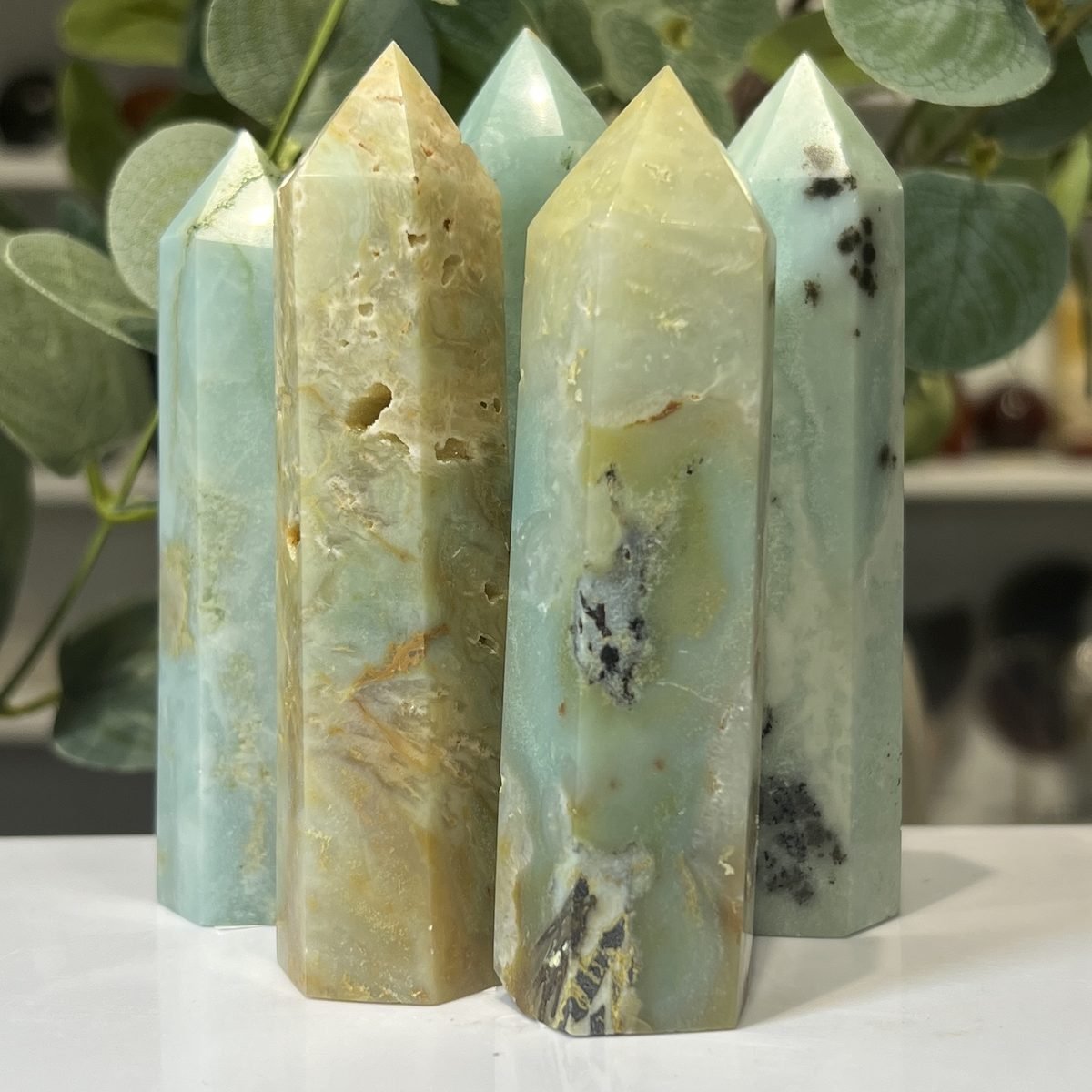 Caribbean calcite towers, a group of polished pieces together