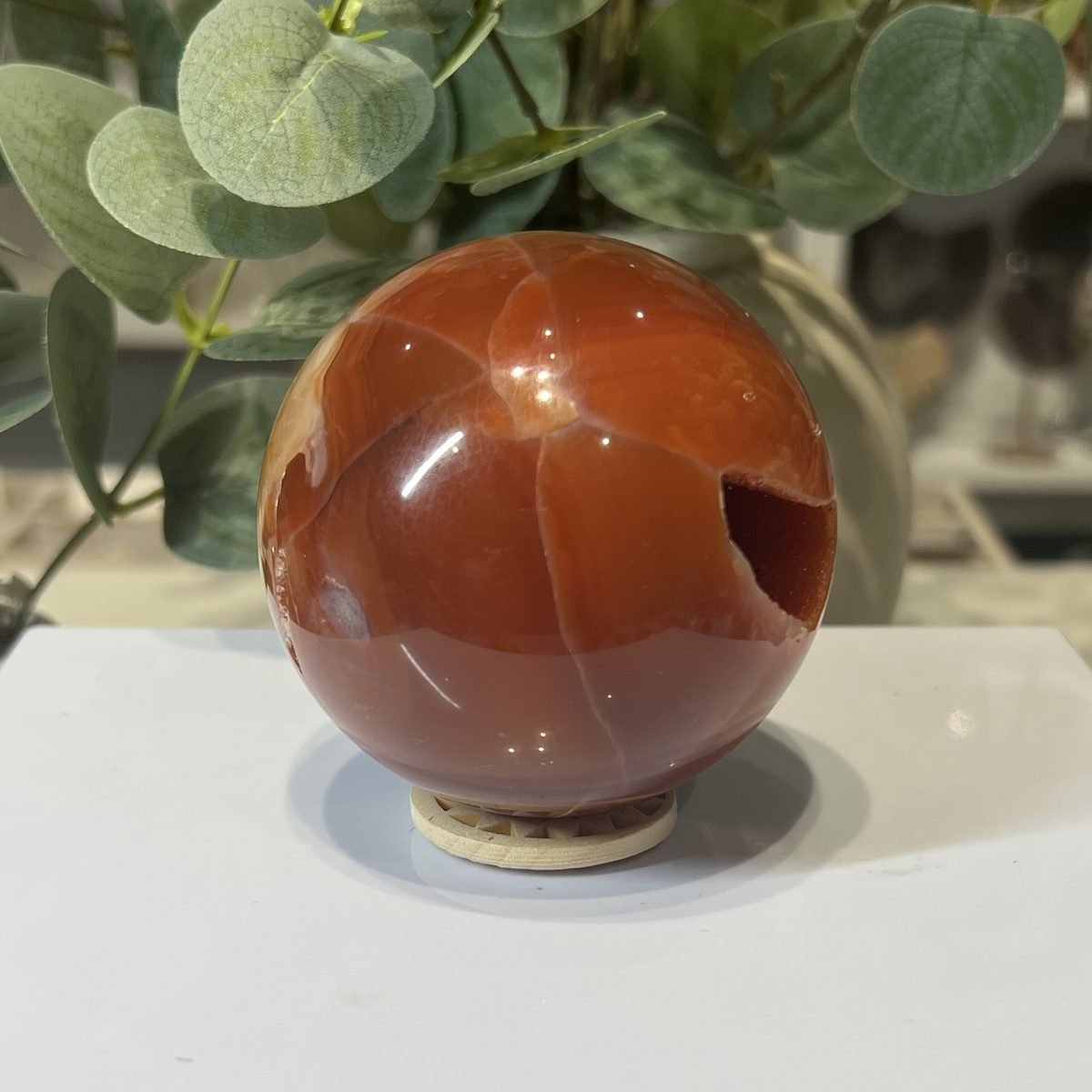 Carnelian sphere A Carnelian sphere A, polished sphere