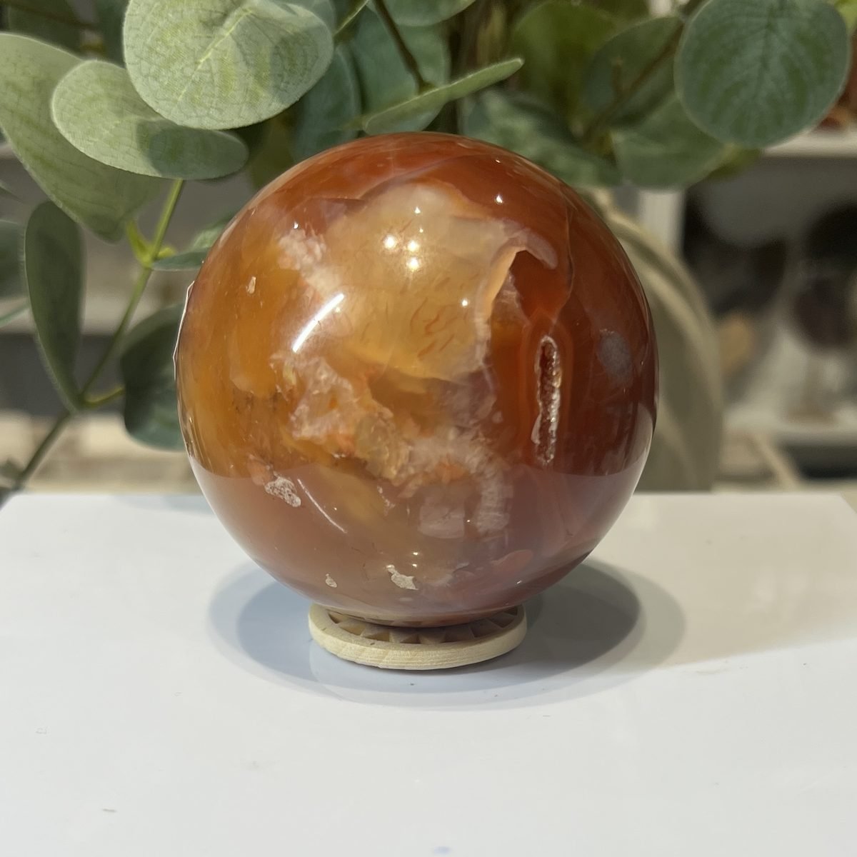 Carnelian sphere A Carnelian sphere A, polished sphere