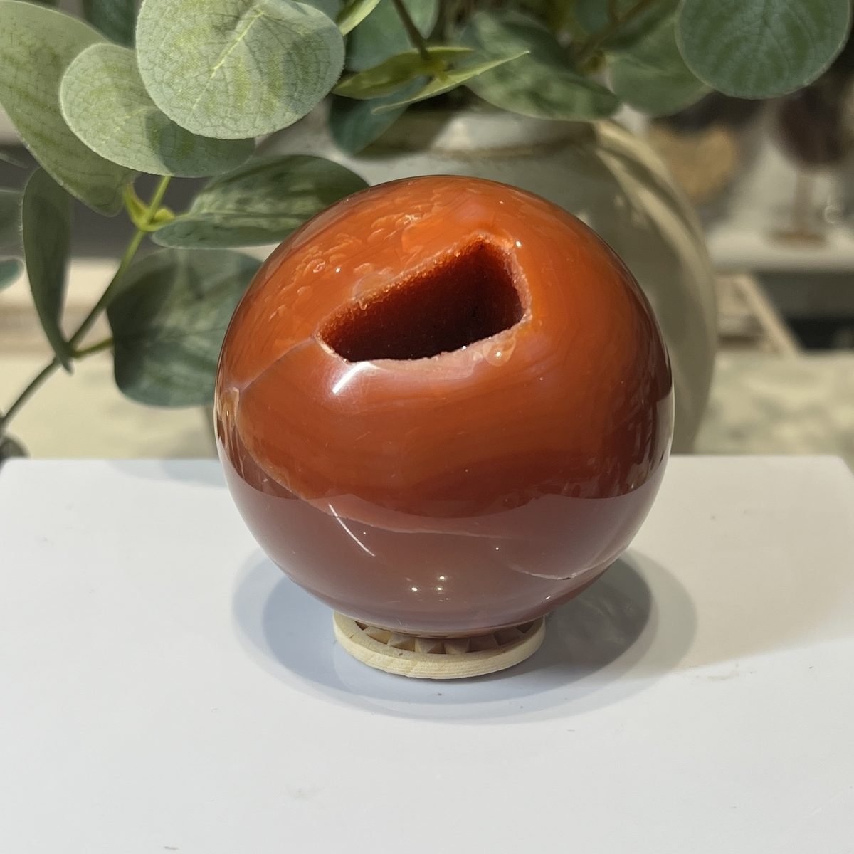 Carnelian sphere A Carnelian sphere A, polished sphere