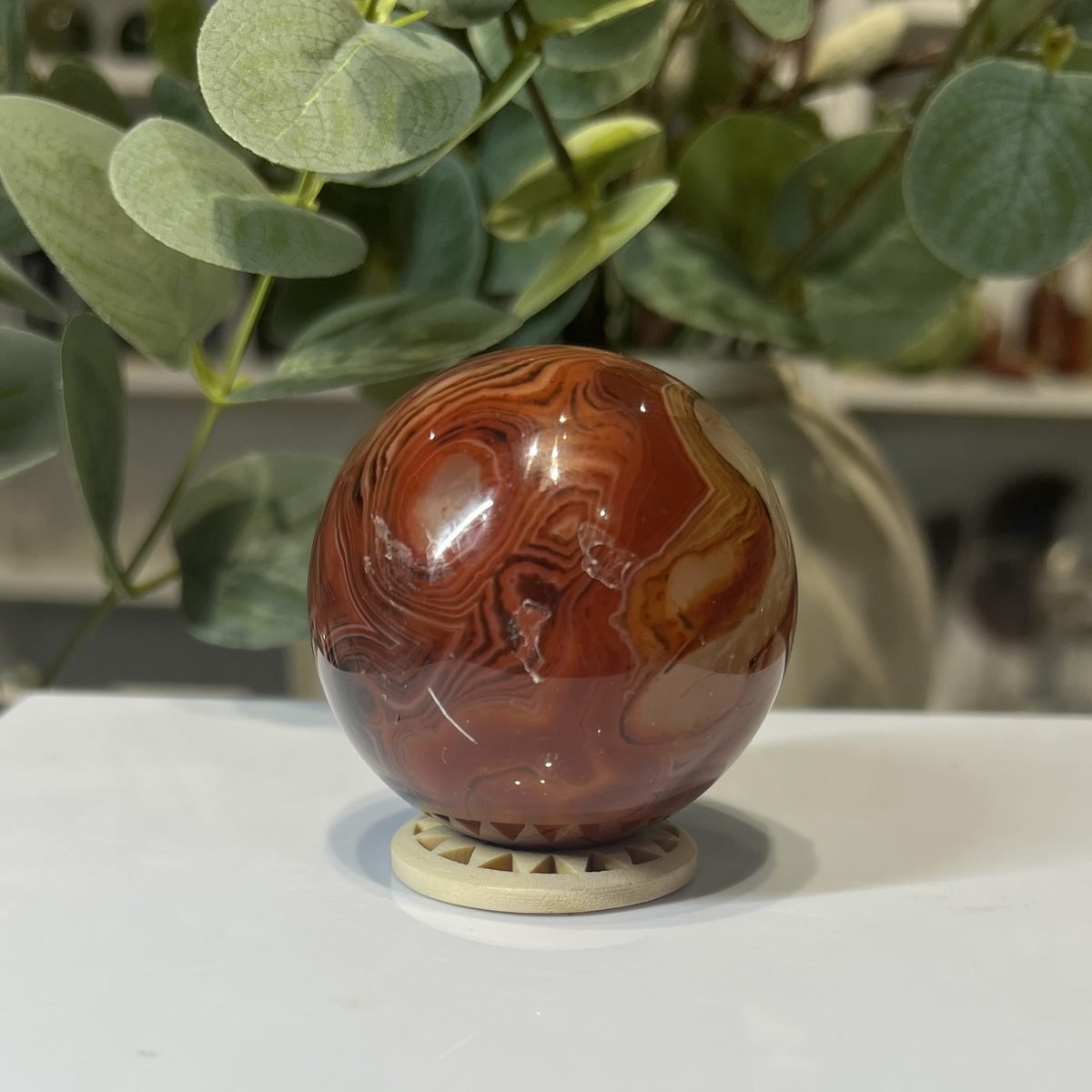 Carnelian sphere C Carnelian sphere C, polished sphere
