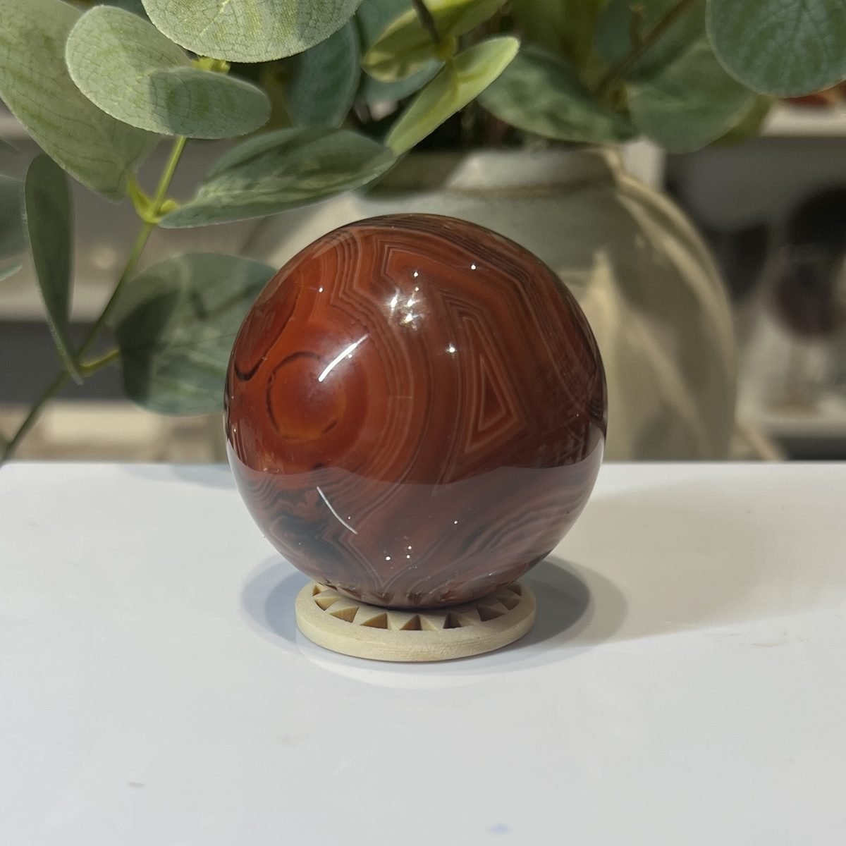 Carnelian sphere C Carnelian sphere C, polished sphere