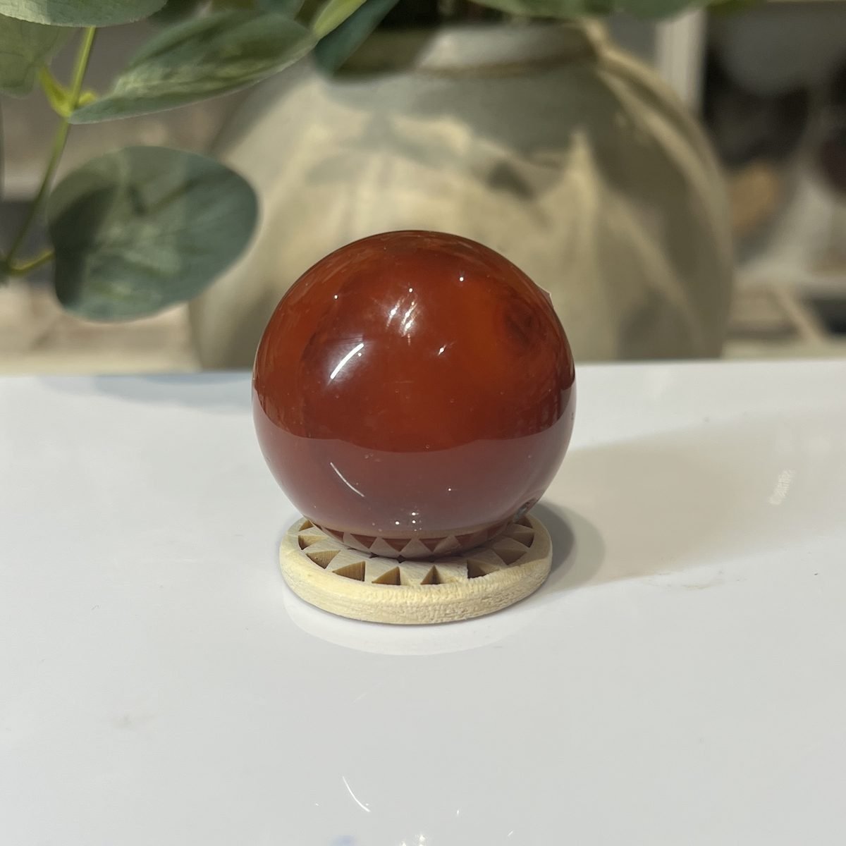 Carnelian sphere D Carnelian sphere D, polished sphere