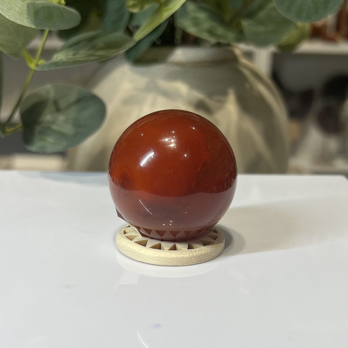 Carnelian sphere D Carnelian sphere D, polished sphere