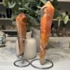 Carnelian Wand Two banded carnelian wands on silver stands