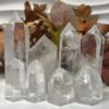 Clear quartz point collection Clear quartz point collection, a group of polished clear quartz points of different sizes