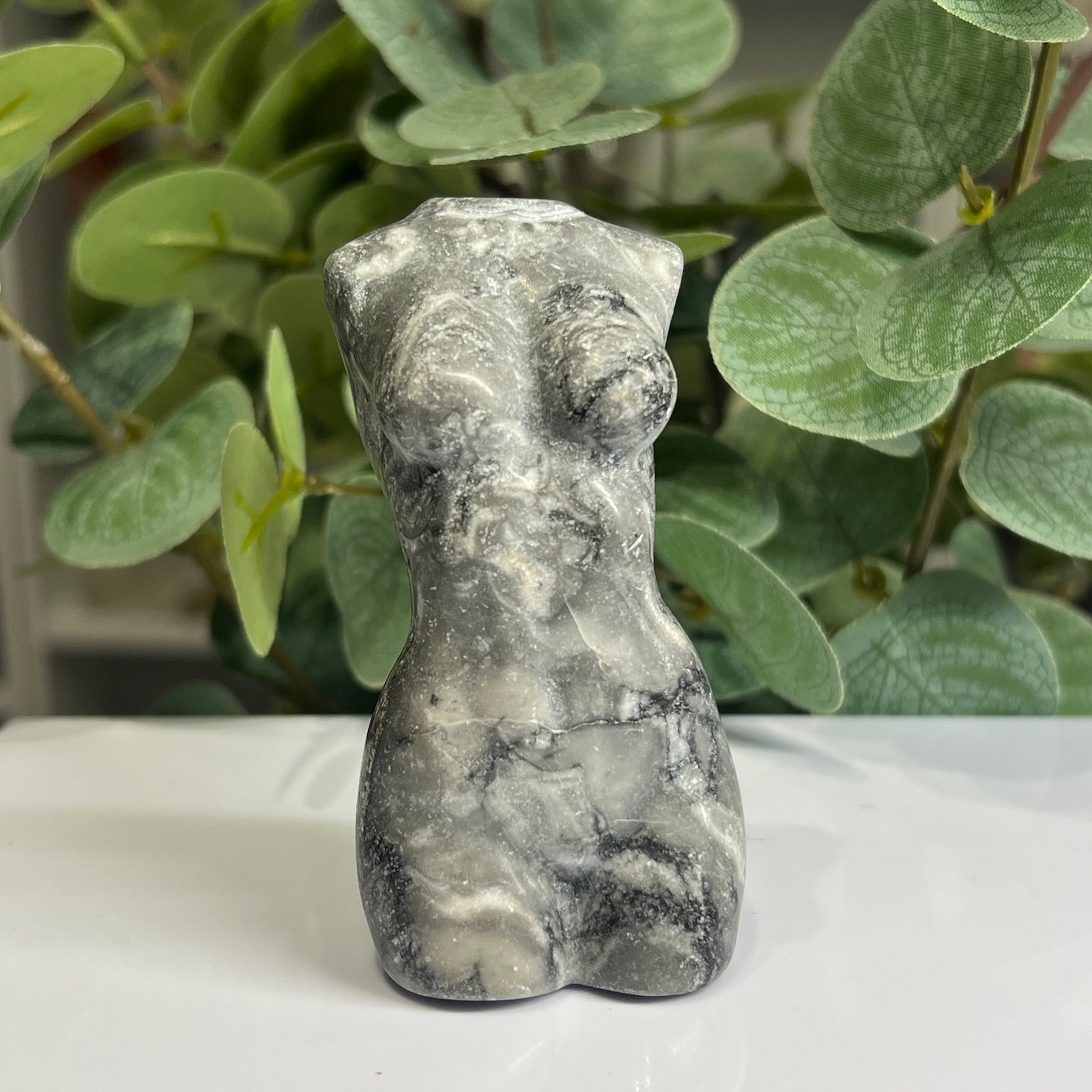 crazy-lace-agate-mini-goddess-body-front crazy lace agate mini goddess body crystal carving 8cm, front view, Mystic Grove UK