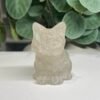 crystal cat carving smoky quartz Smoky quartz crystal cat carving 6cm, soft translucent grey