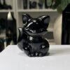 Black Obsidian fox carving 6cm Black Obsidian fox carving 6cm, carved and polished sitting crystal fox