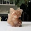 Fire Quartz fox carving 6cm Fire Quartz fox carving 6cm, carved and polished sitting crystal fox